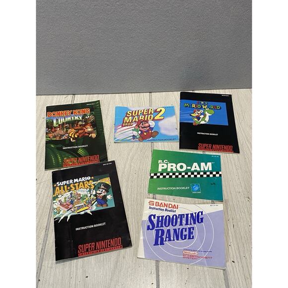 NES And SNES Instruction Booklet Manual Lot of 6 Mario Donkey Kong